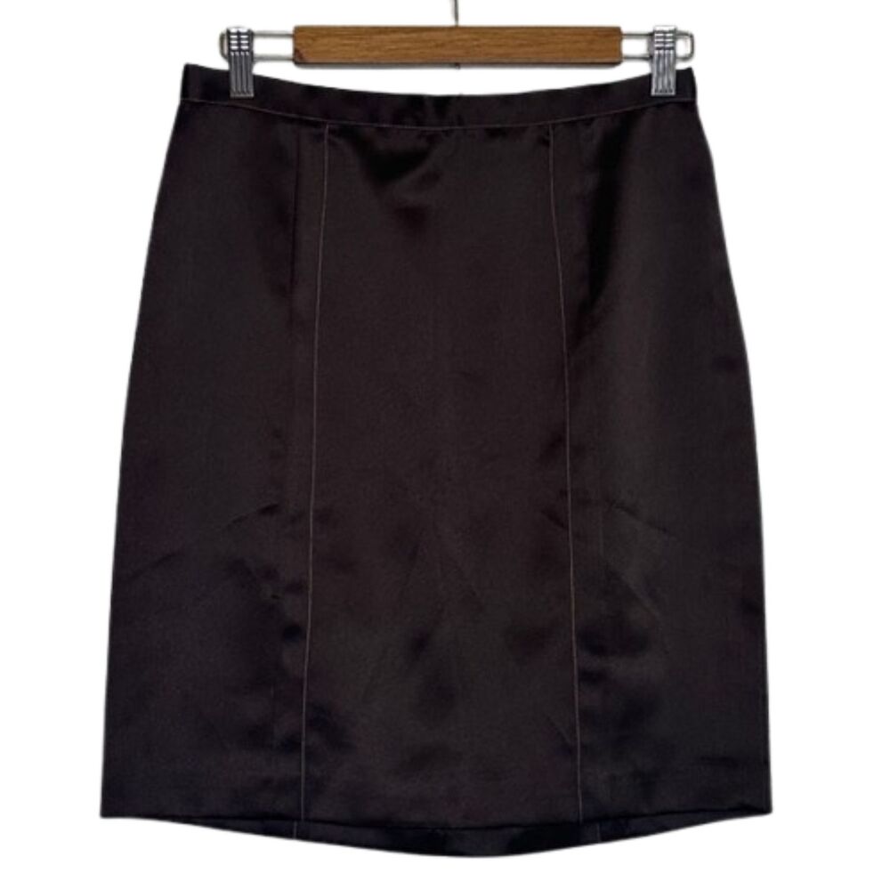 Vintage BCBG Maxazria Pencil Skirt Womens 10 Lined Old Money Chocolate Brown